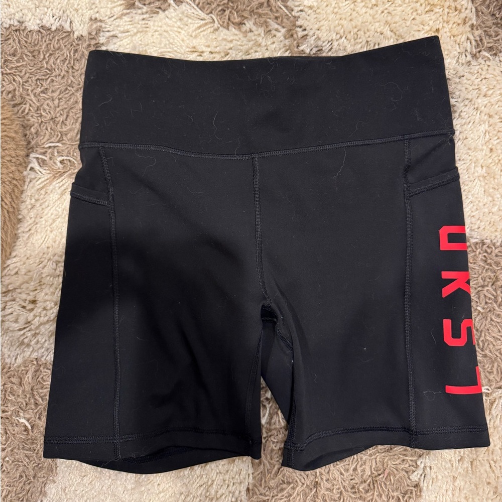 LSKD Women's Black Red Bike Shorts Hyrox HIIT